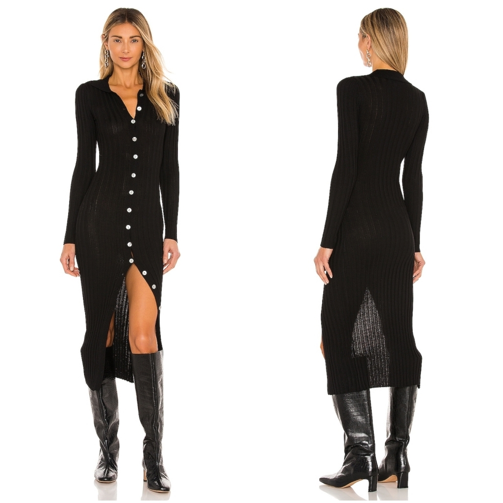 Lovers + Friends Kristy Midi Dress Black Medium